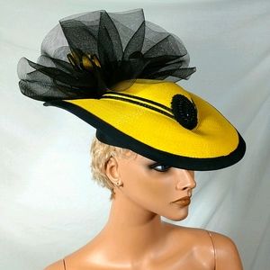 Yellow and black hi fashion hat
